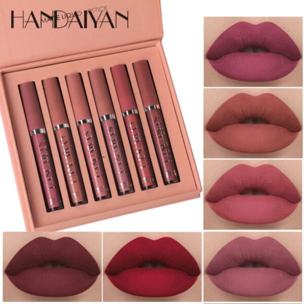 6 Colors Matte Liquid Lipstick Set Clearance Moisturizer Smooth Lipstick Velvet Long-Lasting Waterproof Lip 6x12.3g